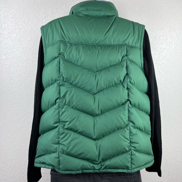 Columbia Reversible Down Puffer Vest, Green & Lime, Sz. L Cozy Warm Outdoor Cold - Picture 7 of 10